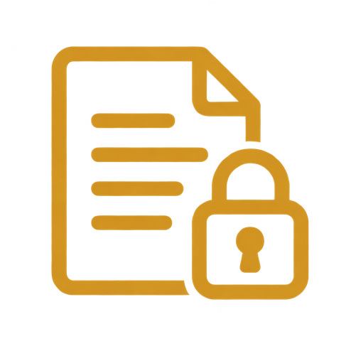 icon documents and lock